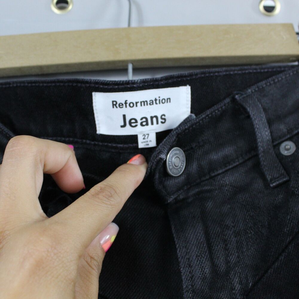 Montana High Rise Wide Leg Jeans Reformation Black Jeans - Picture 5 of 14